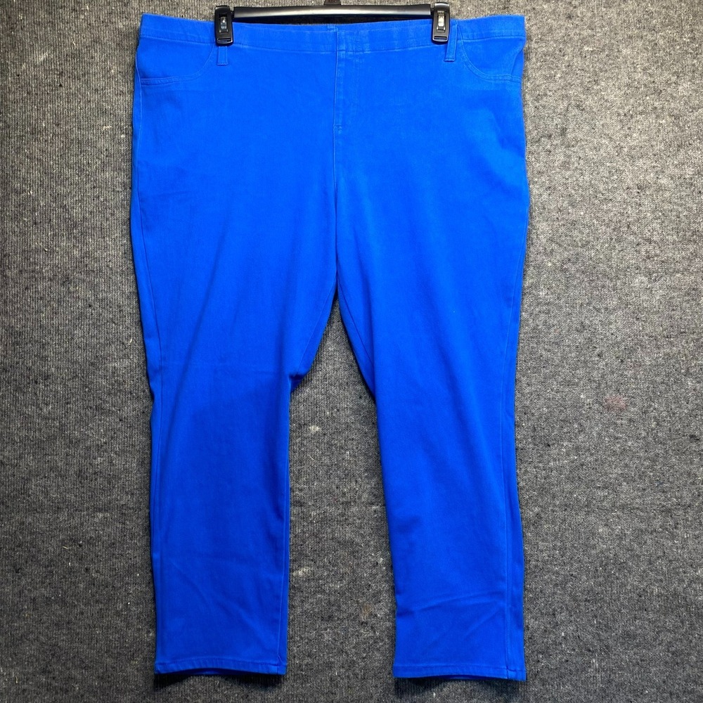 Faded Glory Womens Jeggings Blue Pull On Plus Size 4X 26W-28W Stretch Denim